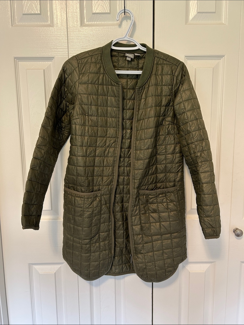 Bench Quilted Longline Puffer Jacket - Olive Green